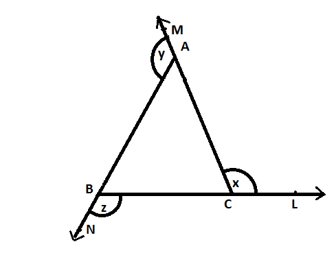 prove that sum of exterior angles of a triangle is 360